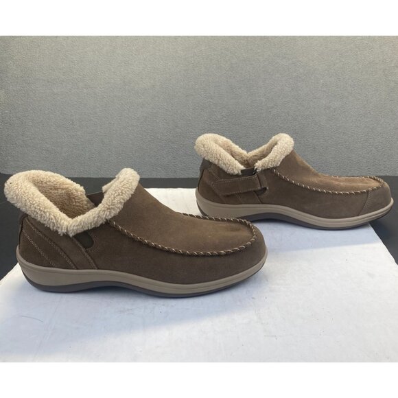 Orthofeet Women Orthopedic Brown Suede Shoes Size 11D Wide Comfort,Slip On - Picture 1 of 12